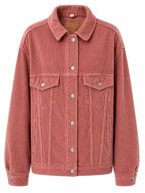 Top Shop Corduroy Trucker Jacket in Dusty Rose